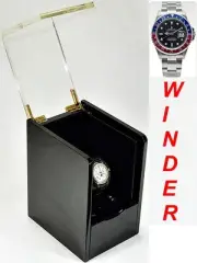 Single Automatic Watch Winder -model:VISTA VAULT-1B-Piano Gloss Ebony Black