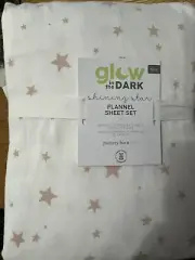 Pottery barn kids glow-in-the-dark shining star flannel sheet set full size