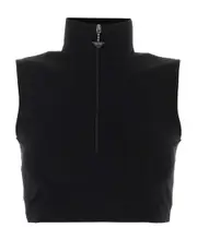 Sleeveless zipper vest IT42 black