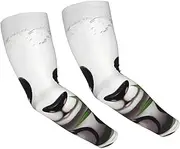 [FHEDVBN] Cute Panda Arm Sleeves Compression Arm Covers for Men Women Outdoor Sun Sleeves Cooling Sports Sleeve, Black