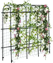 Garden Cucumber Trellis for Climbing Plants Outdoor, 6Ft Tall Metal Garden Ar...