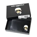 KARL LAGERFELD 卡爾簡約皮革名片夾禮盒-黑色 【美國正品 現貨】