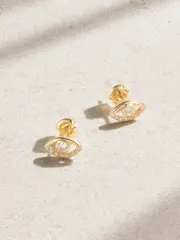 [Melissa Joy Manning] Melissa Joy Manning - Wink 14-karat Recycled Gold Diamond Earrings - One size One size Gold