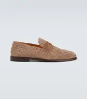 [Brunello Cucinelli] Brunello Cucinelli Woven suede penny loafers AU 7 brown