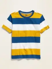 Old Navy Kid Boys Softest Bold-Stripe Short-Sleeve T-Shirt Size Small (6-7)