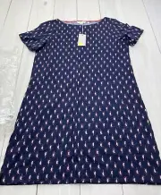 Boden Darcey Jersey T-Shirt Dress Navy Paisley Stamp US Size US 10P UK 14P