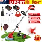 24V Cordless Weed Eater Electric Brush Cutter Lawn Edger Grass String Trimmer AU