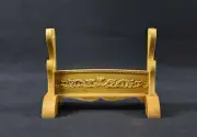 Wood Samurai Sword Holder Stand Wakizashi Tanto Katana Rack Dragon Carved 2 Tier