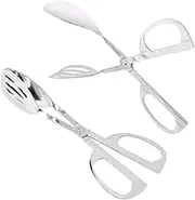 Choppie Salad Tongs, Heavy Duty Stainless Steel Serving Tongs, Polished Salad Servers 2 Pack, Buffet Party Catering Serving Tongs, Durable Salad Servers for Kitchen, Thickening Food Serving Tongs Set
