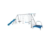 8 Station Swing Set Kids Outdoor Playground Trampoline Slide Rope Fun Children