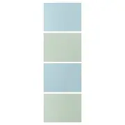 MEHAMN 4 panels for sliding door frame, light blue/light green, 75x236 cm