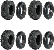 [TDR] 4 set 13x5-6 Tyre Tire and Tube Set for 6 Inch Rim Ride On Mower Go Kart ATV Quad Scooter 2PLY Knobby Tubeless