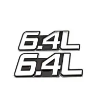 2X Metal Black & Red 6.4L Badge Sport Fender 6.4 Emblem Trunk Turbo 3D Sticker (for: BMW)