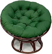 MOTRAIN Outdoor Waterproof Chair Cushion Round, Egg Nest Chair Pad, Overstuffed Round Padded, Hanging Chair Swing Seat Cushion, 23 * 23in, Dark Green