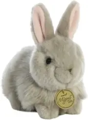 Aurora - Small Gray Miyoni - 7.5" Angora Bunny Grey - Stuffed Animal