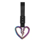 Car Accs JDM S Broken Heart TSURIKAWA Neo Chrome Ring BK Nylon Handle Strap X1