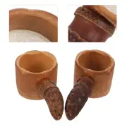 2 Pcs Teapot with Strainer Kettle Bamboo Root Reusable Cup Filters