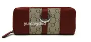 OROTON SIGNATURE ESSENTIAL MULTI ZIP AROUND LEATHER WALLET RED TAUPE JACQ BNIB