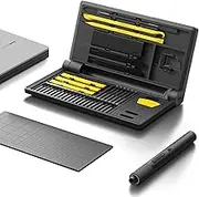 HOTO Electric Precision Screwdriver Kit Pro, 48 in 1 Magnetic Driver Bits Set, LED Light, Rechargeable 2 Gears Torque Power, Repair Tool for Phone Laptop Camera Watch Computer (Black)