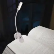 Book Lights with Clamp, 8 LED Rechargeable USB Bed Reading Lamp 1 Pack White