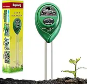 Suplong 3-in-1 Soil Moisture Meter, Upgraded Stainless Steel Probe Soil pH/Light/Moisture Meter for Plants, Soil Tester for Garden, Farm, Lawn, Indoor & Outdoor (No Battery Needed)