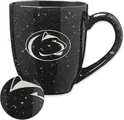 Rico Industries NCAA Penn State Nittany Lions - PSU Black 16 oz Team Color Laser Engraved Speckled Ceramic Coffee Mug
