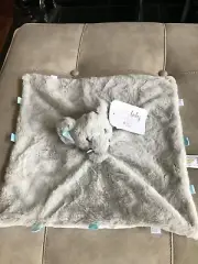 Kelly Baby Softest Gray Elephant Plush Security Blanket Rattle Silky Tags NWT