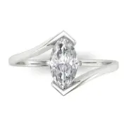 1.9ct Marquise Cut Wedding Engagement Anniversary Promise Ring 14k White Gold