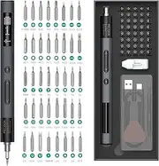 ORIA Electric Screwdriver Set, Rechargeable Power Repair Tool Kit, 50 in 1 Screwdriver Set with 40 Bits, 3 Adjustable Torque, LED Working Light, Screwdriver Kit for Phone, Camera, Watch