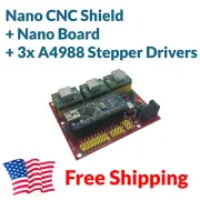 Arduino Nano CNC Shield 3-Axis A4988 Stepper Driver Board Package Kit FREE SHIP