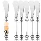 6 Pcs Beadable Cheese Butter Spreader Knives for Charcuterie Board Party