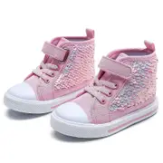 Nevenka High Top Sneakers for Toddler Girls with Color Change Sequins-Pink