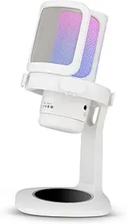 Hridz Gaming USB Microphone ? Noise Cancelling Condenser Mic with One Click Mute (White)