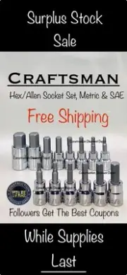 SURPLUS STOCK SALE Craftsman 14pc 3/8 1/2 SAE METRIC Hex Allen Bit Socket Set