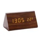 Wooden Digital Alarm Clock for Bedroom Time&temperature Display With Largenumber