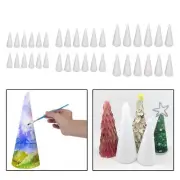 12 Pieces Craft Foam Cones White Polystyrene Cones for Holiday Celebration