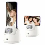 Auto Face Tracking Phone Holder 360 Degree Rotation Tracking Tripod Smart Shooting Gesture Control Moving Tripod for Phone Video,Vlog No APP,White