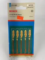 Bosch Jigsaw Blades Model T211HF Package of 5 Blades NOS Original Package