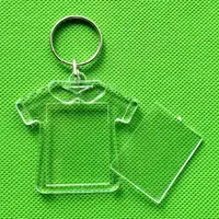 在飛比找蝦皮購物優惠-台灣現貨 壓克力相片鑰匙圈 空白透明相框鑰匙環 照片姓名情侶