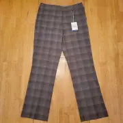 Nike Dri Fit Golf Pants Womens Size 10 Performance Tech High Rise Gray Plaid $94