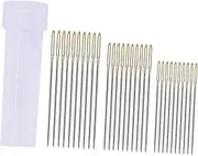 KONTONTY DIY Yarn Knitting Needles Set with Storage Barrel 2 Sizes 10pcs Each Ideal for Stitching Sewing Projects