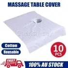 10PCS Reusable Beauty Massage Table Cover Towel Spa Salon Bed Sheet W/ Face Hole