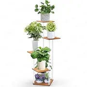 STLOVe 5 Tier Corner Plant Stand, Flower Shelf, Garden Planter Holder, Tall Display Rack, Indoor Pot Shelf (Pot & Plant Not Included)