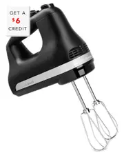 KitchenAid Ultra Power 5-Speed Black Hand Mixer with $6 Credit