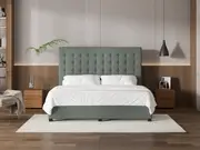 My Style Buttoned Headboard & Standard Base - Super King / Seaglass / Drawer Base