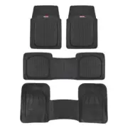 3-Row Waterproof TriFlex Rubber Floor Mats for Van SUVs w/ Rear Liner Black (for: Chrysler)