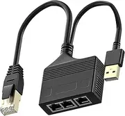 tunghey Gigabit RJ45 Network Splitter Adapter, 1 to 3 Ethernet Splitter 1000Mbps High Speed LAN Network Splitter,3 Devices Share The Internet at The Same Time (1 to 3 Male)