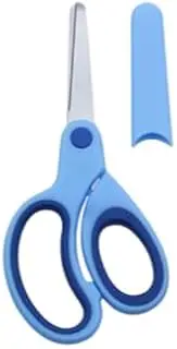 Children's Scissors from 3 Years Children's Scissors for Toddlers Safety Scissors for Children 14.6 cm Blue Stainless Steel Blades and Soft Handle with Protective Cover Small Scissors for Boys Girls