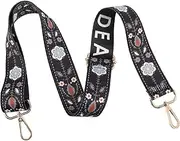 Vaguelly Folk Guitar Strap Banjo Guitar Strap Vintage Banjo Belt Bass Straps Jacquard Purse Straps Cross Body Purse Strap Floral Pattern Banjo Strap Polyester To Weave Coat Hanger