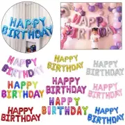 Happy Birthday Balloons Banner Balloon Bunting Party Decoration Inflating Decor